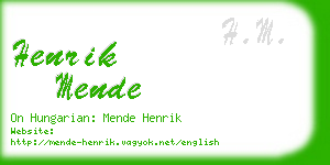 henrik mende business card